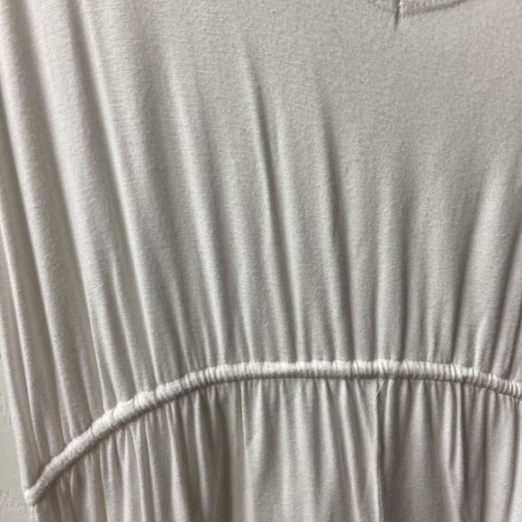 Merona Beach Coverup Womens Size Medium White Rayon Short Sleeved Knee Length - Picture 5 of 7